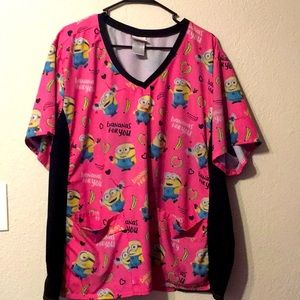 Minions Scrub Top 3x